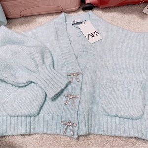NWT zara diamond butterfly button cardigan